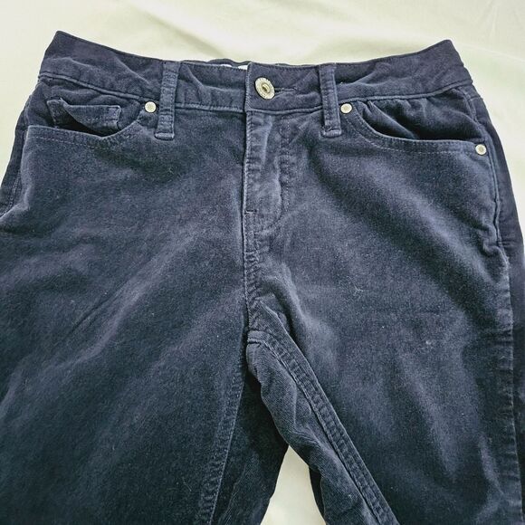 Hydraulic Womens Corduroy Pants Blue Size 6 Cotton Blend Stretch Pockets Button - Picture 9 of 12